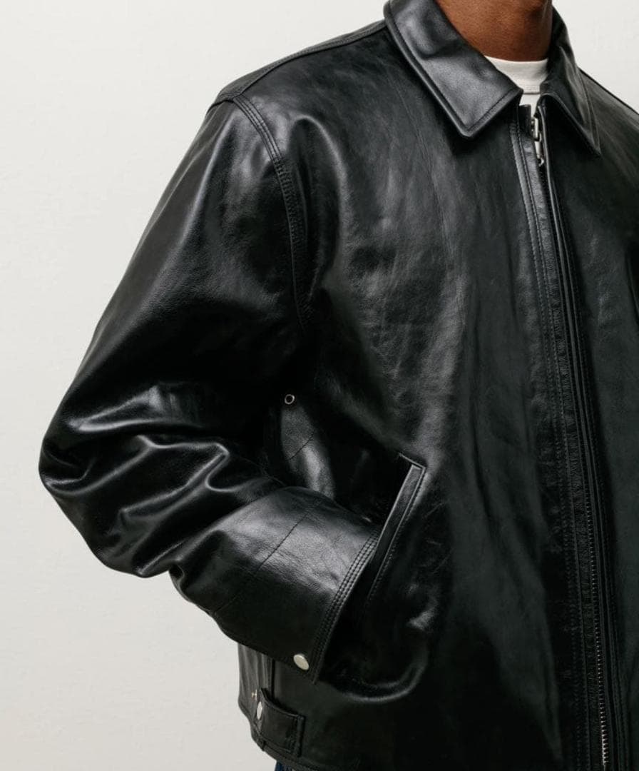 完売品 STUSSY GARAGE JACKET LEATHER BLACK L