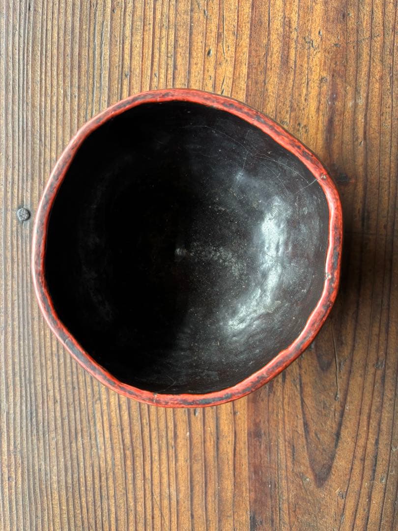 瓢箪胎漆器　装飾的な漆器ボウル 東南アジア