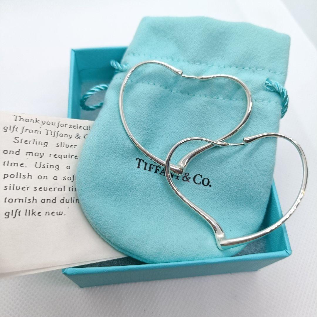まりもり様　極美品✨️ティファニー　保存箱付き　オープンハート　フープ　ピアス