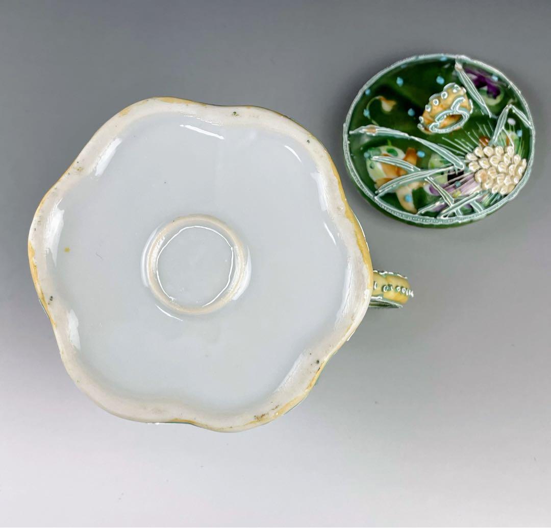 【希少】オールドニッポン アールヌーボー 麦図 一陳盛り上げ クリーマー ジャグ