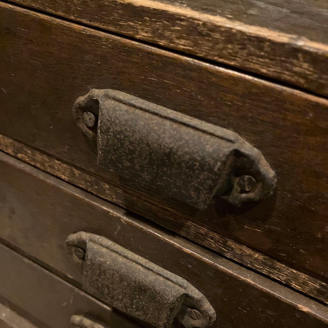 古道具・木製12段引き出し小物棚