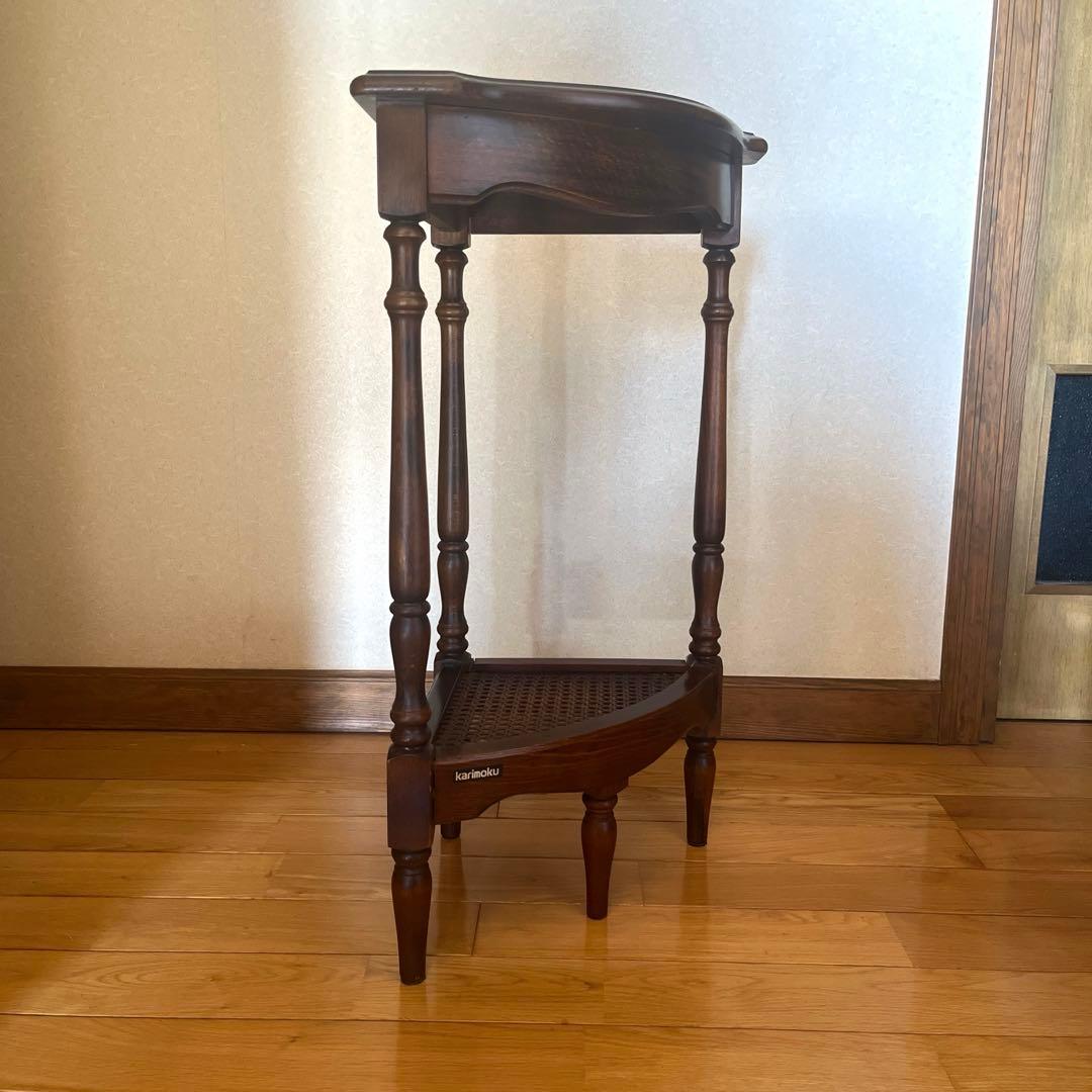カリモクkarimoku コロニアル　コーナーテーブル コーナーラック 花台