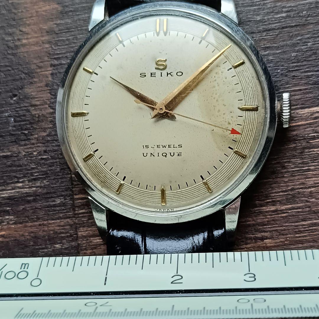 OH済みセイコー　ユニークSEIKO UNIQUE 15石SマークSS手巻き時計