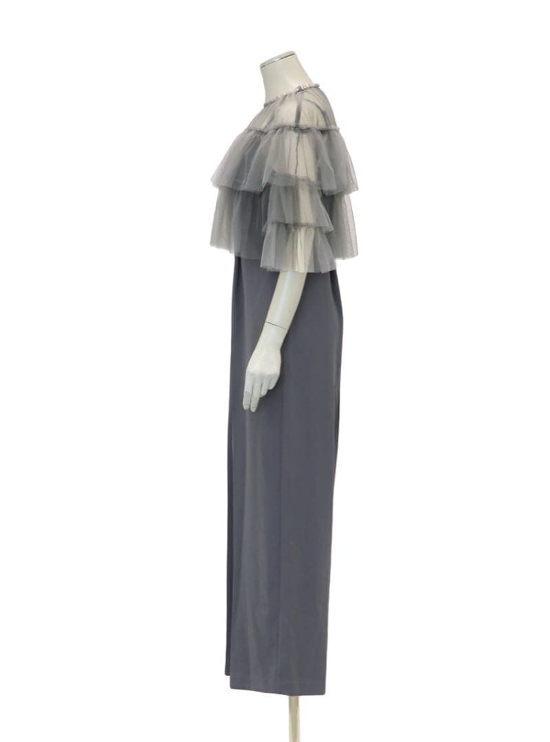 結婚式 お呼ばれ 二次会 かっこいい チュールブラウスパンツドレス レースボレロ