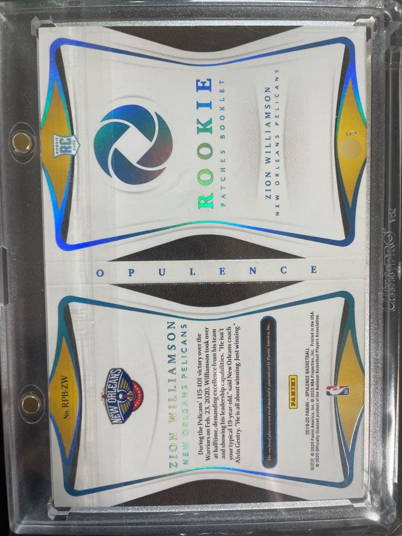 PANINI opulence ZION WILLIAMSON RCナイキパッチ