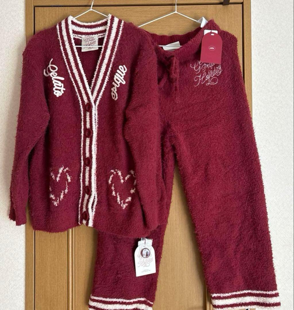 お値下げ中‼️新品　ジェラートピケ　ホリデー　フェザー上下セット