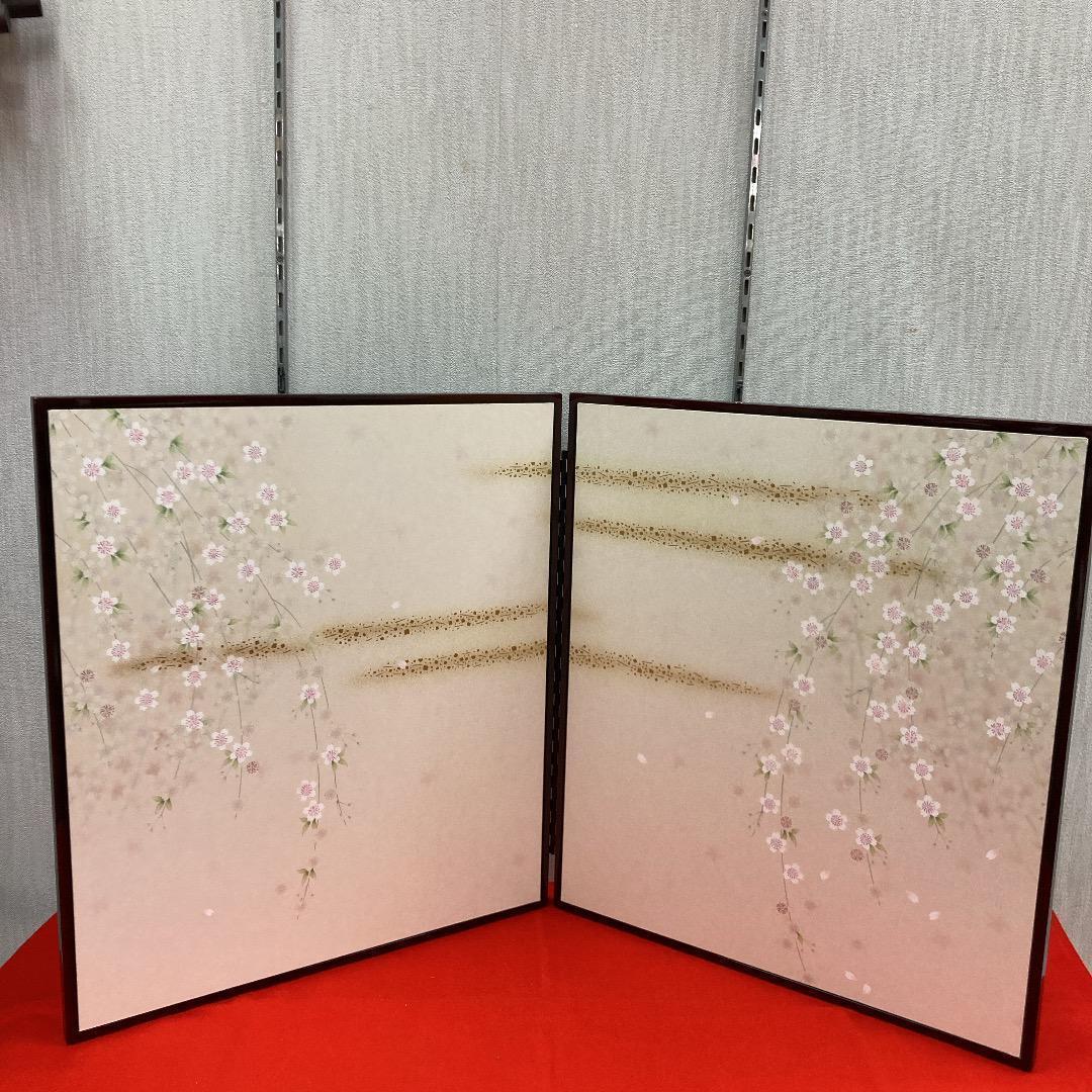 F22 高級塗り台と屏風のみ　台巾75㎝位　ひな人形飾り台　親王飾り