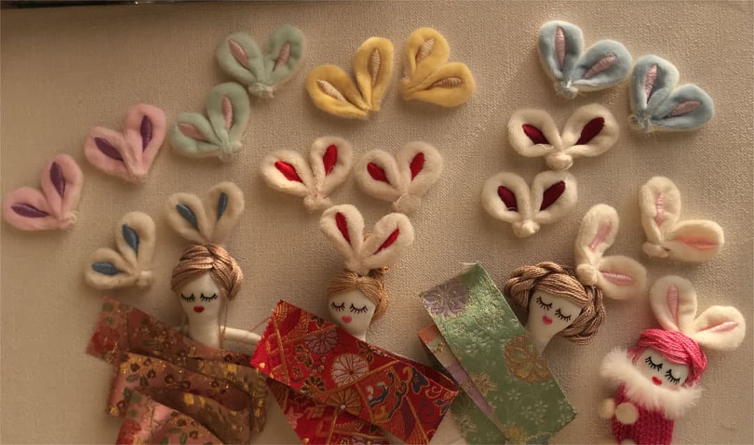 ご確認用　うさぎちゃん　付け耳パーツ　ドール製作　干支