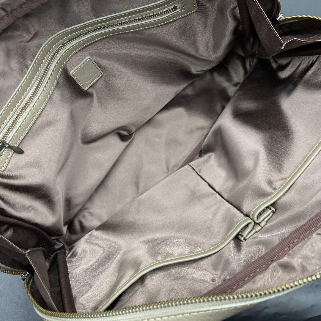 【美品】土屋鞄 クラルテサージュ ビジネスバッグ A4収納可 グレージュ