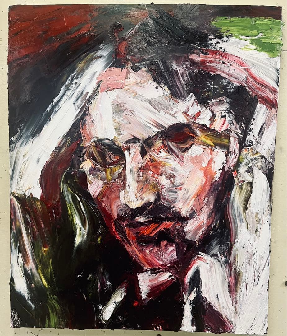 油画　常田　ヒトラー