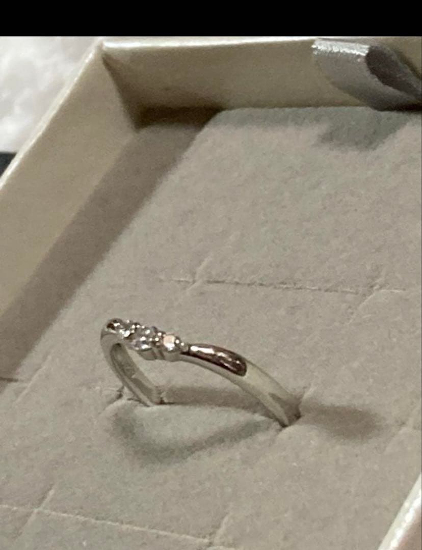 ジュエリーツツミ　K10 ホワイトゴールド　リング　ダイヤモンド