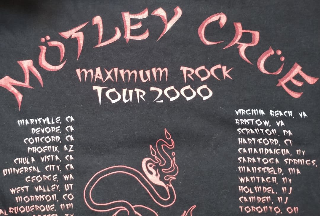 モトリー・クルー ニュータトゥー 2000ツアー Tシャツ Winterland