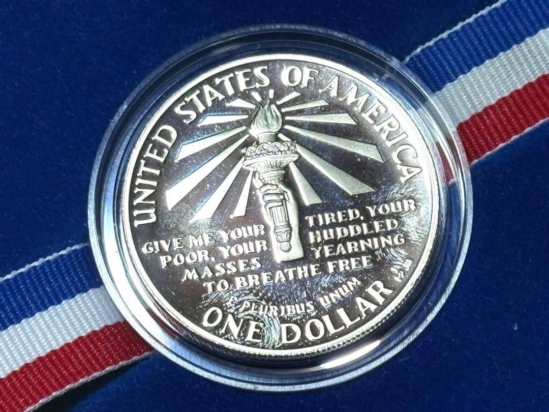 アメリカ合衆国造幣局 1986年リバティ １ドル プルーフ銀貨 保証書付き