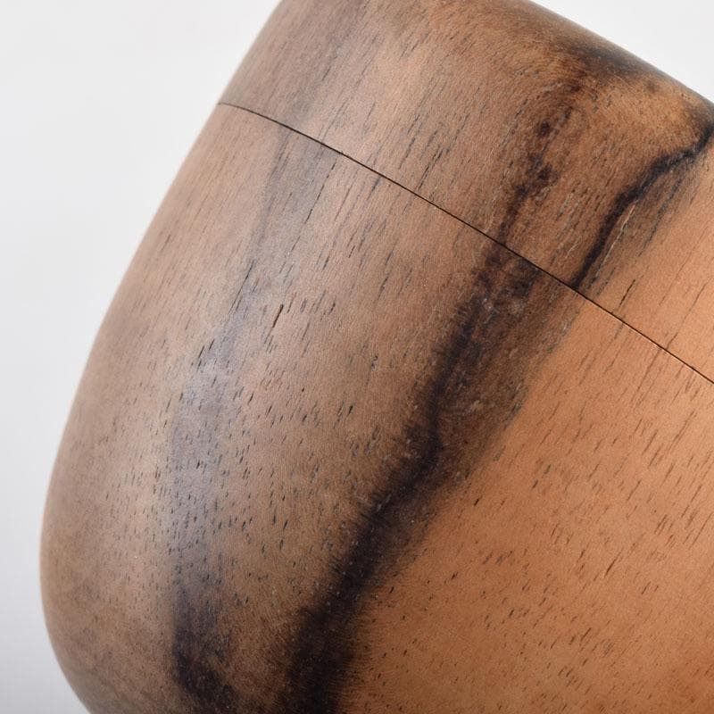 茶道具　天然木　黒柿製　きれいな木目の棗　時代箱　V　8356