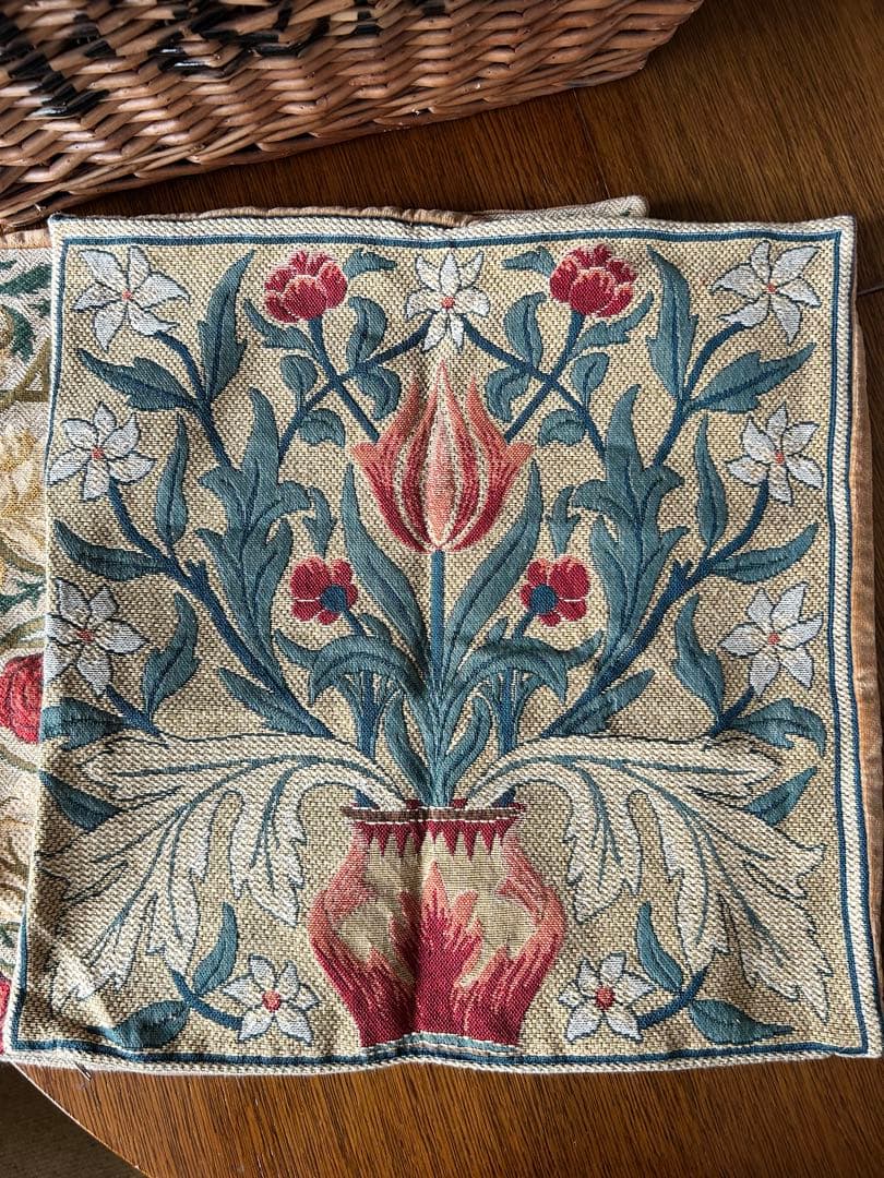 フレミッシュ織り　フレミッシュ　タペストリー　クッションカバー　2枚