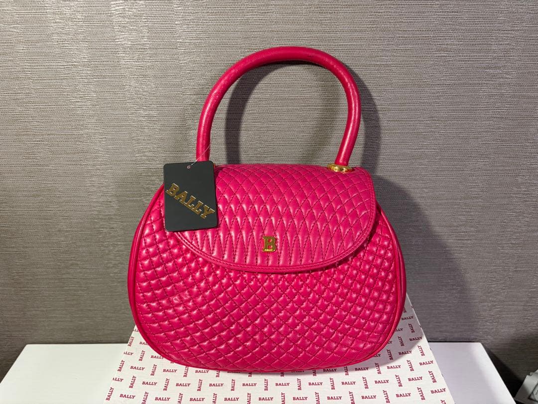 BALLY バリー ハンドバッグ キルティング レザー ピンク マゼンダ