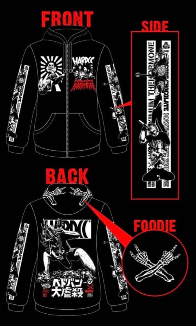 マキシマム ザ ホルモン ハードコアチョコレート ヘドバン大虐殺 パーカー L