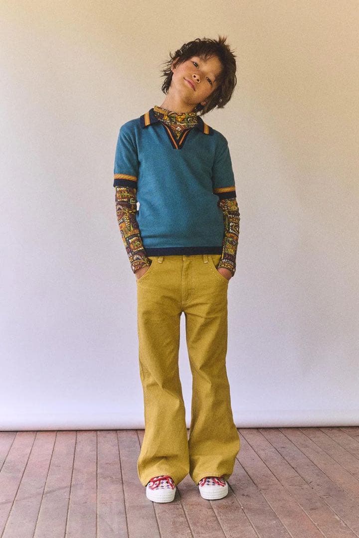 misha&puff フレアデニム イエロー 4yサイズ