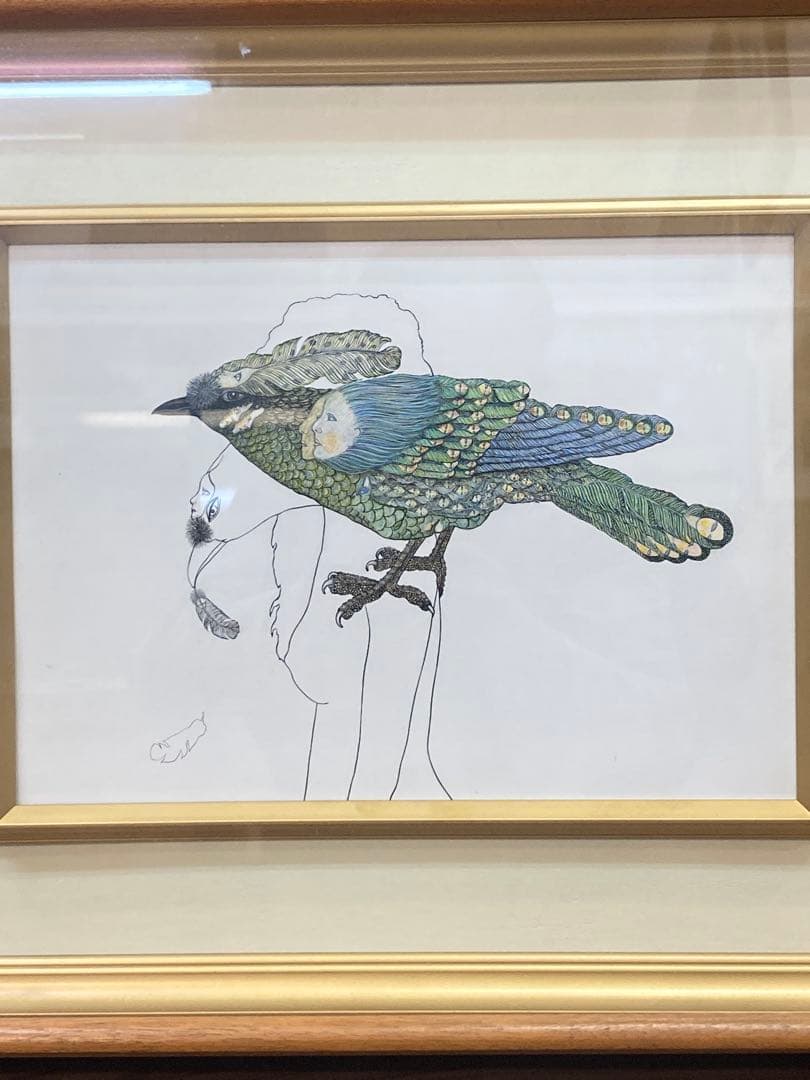 島谷晃 肉筆 アクリル画「The shadow of my self」1979年