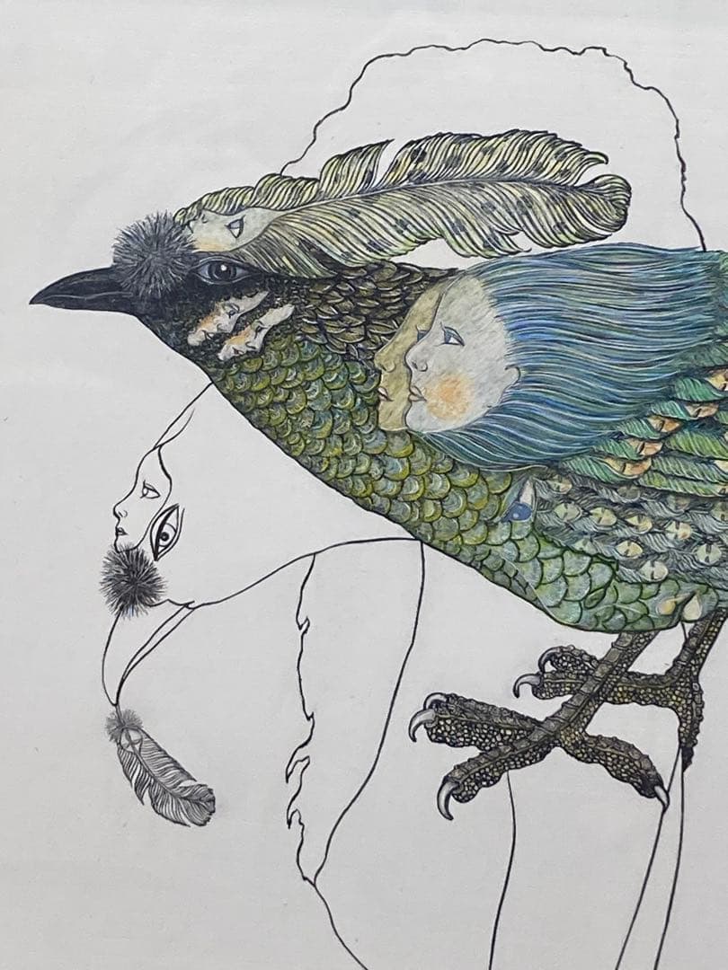 島谷晃 肉筆 アクリル画「The shadow of my self」1979年