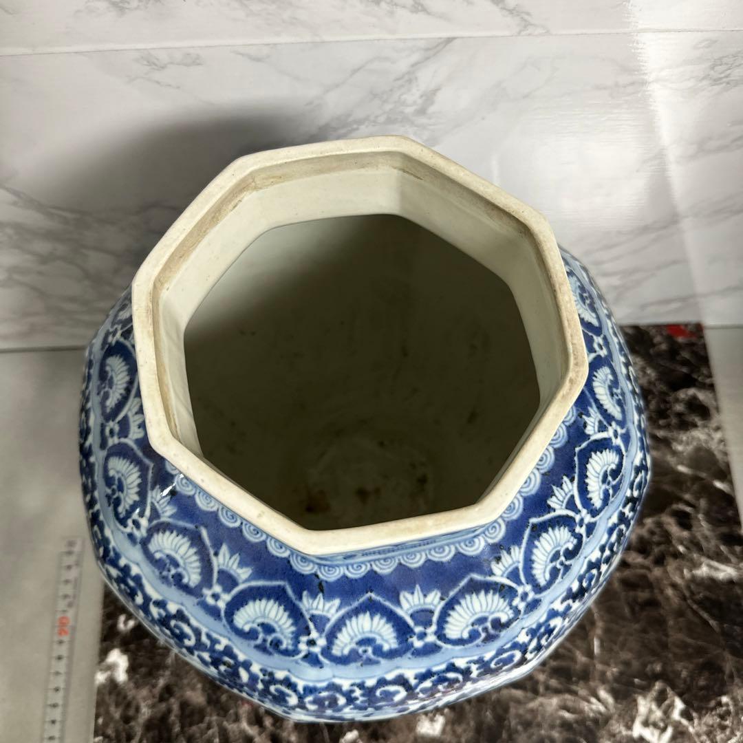 沈香壺、染め付け、鳳凰、面取り、元禄。