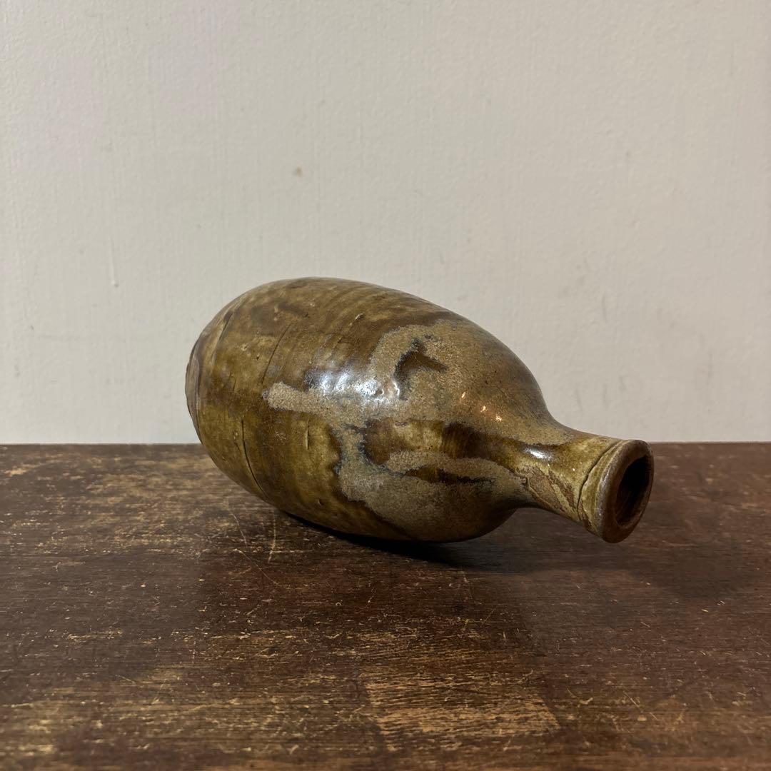 古い美濃　瀬戸徳利　江戸　明治　花入　酒器　アンティーク　古道具　花器　李朝