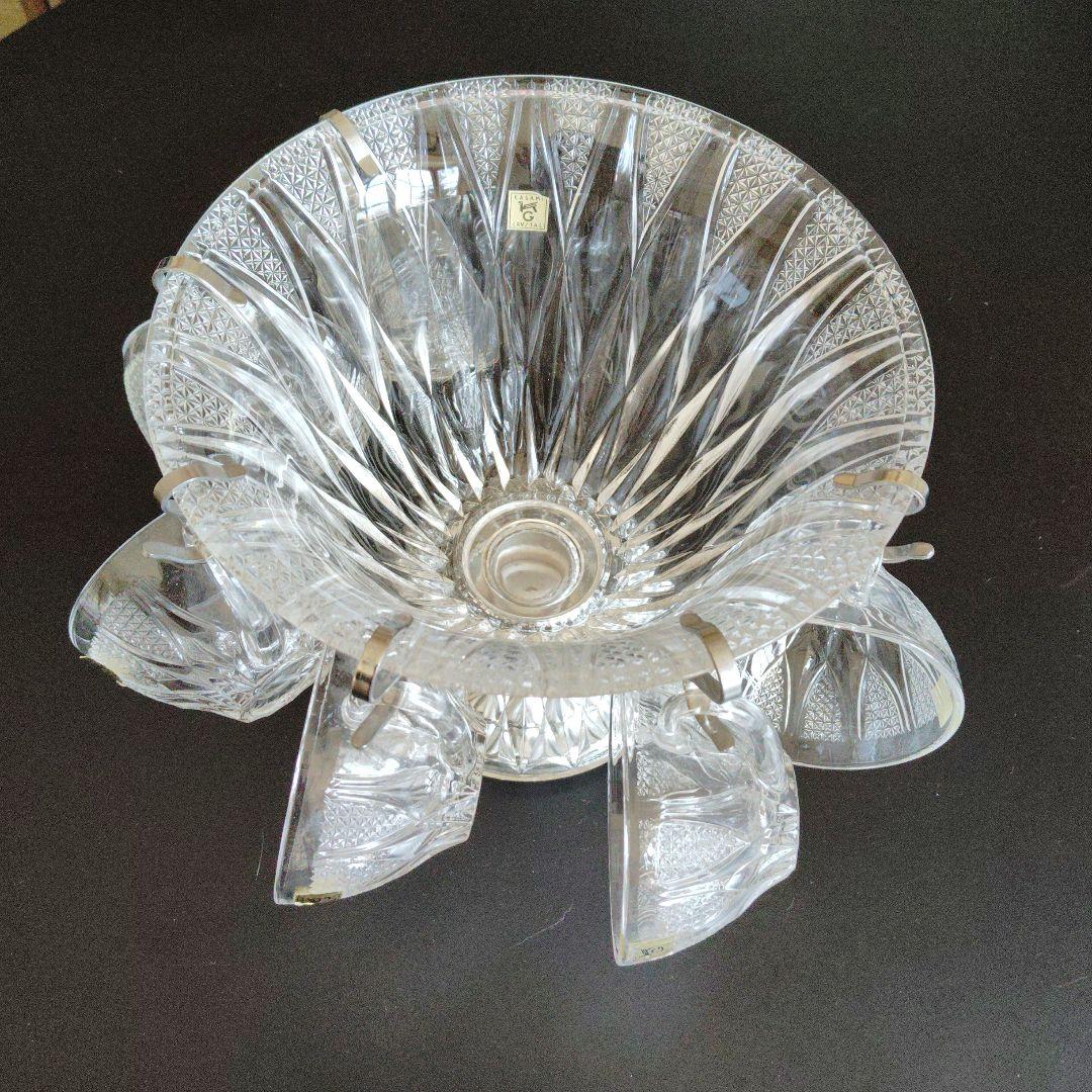 クリスタルガラス フルーツポンチ・ティーセット 6個