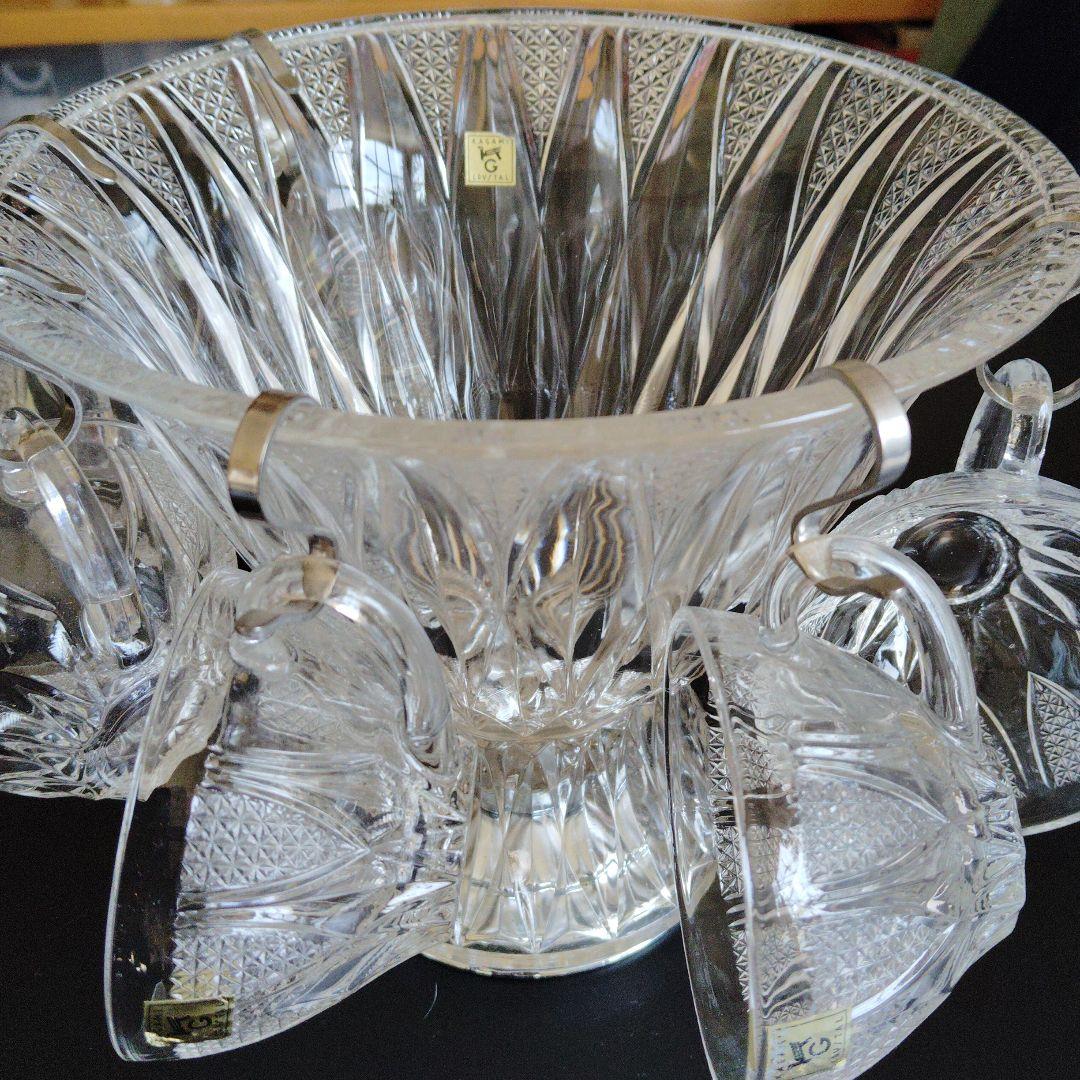 クリスタルガラス フルーツポンチ・ティーセット 6個