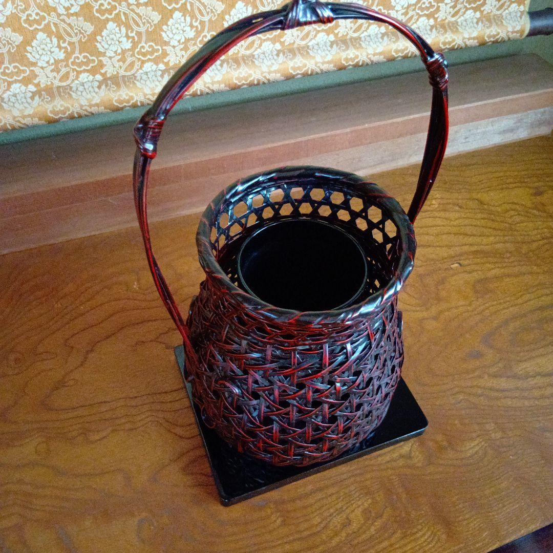 籃胎漆器　花籠