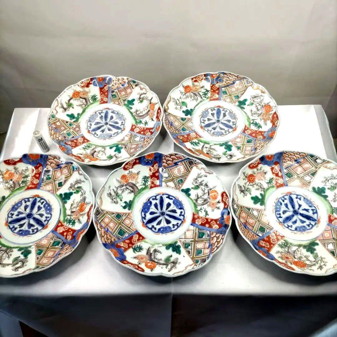 有田焼　伊万里焼　古伊万里　金彩　色絵　7寸皿　平皿　中　大皿　盛り皿5客セット