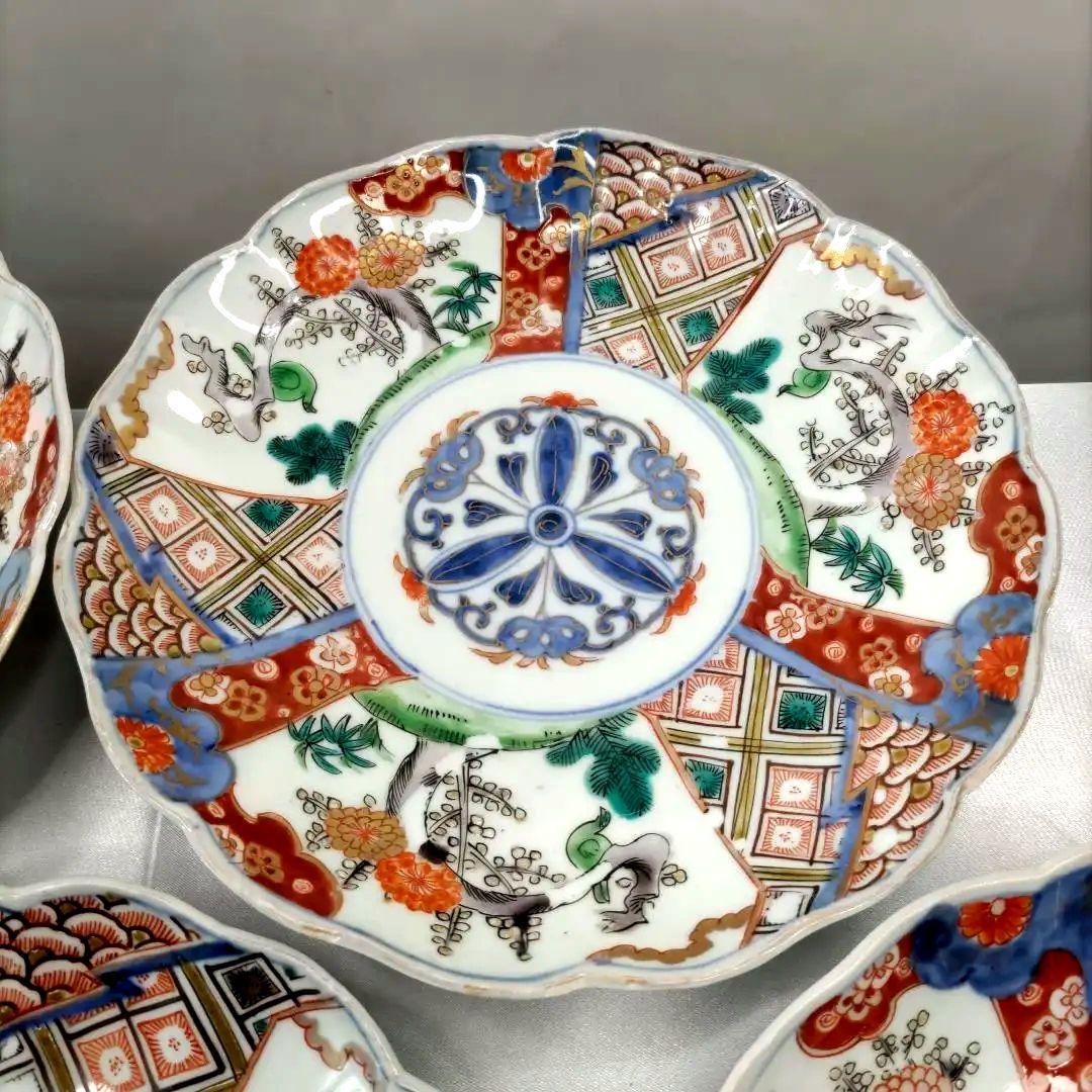 有田焼　伊万里焼　古伊万里　金彩　色絵　7寸皿　平皿　中　大皿　盛り皿5客セット