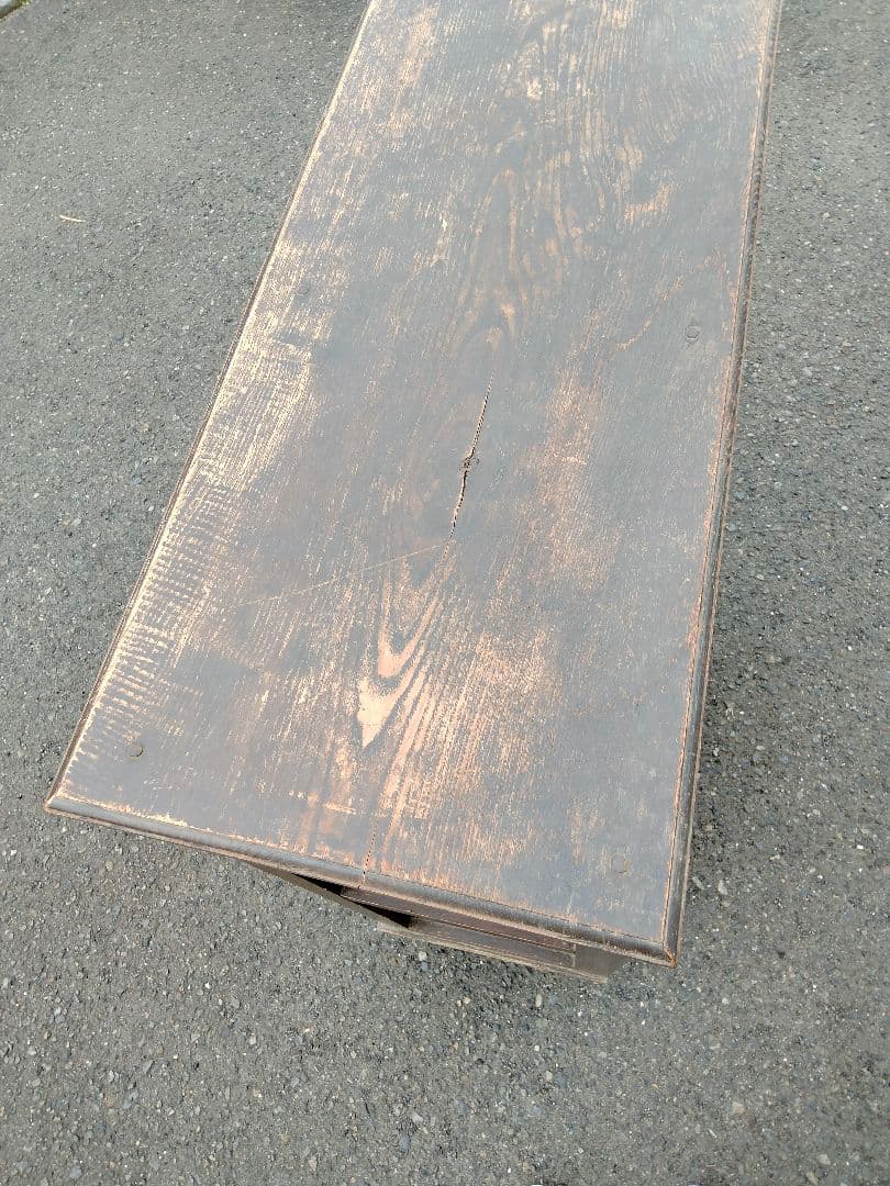 古道具　木製ガラスキャビネット ダークブラウン 2扉