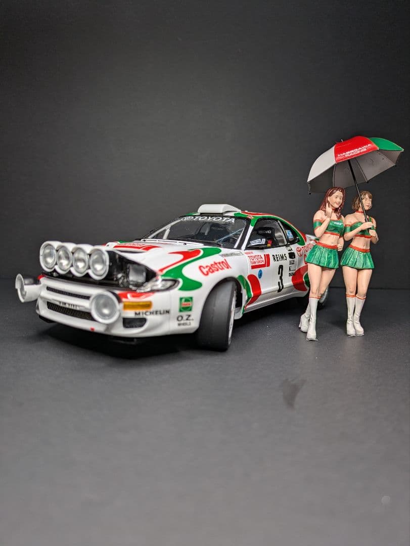 タミヤ 1/24 カストロールセリカ と ハセガワ フィギュア(完成品)