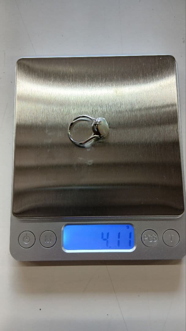 オパールリング◎プラチナpm刻印◎10号昭和レトロ