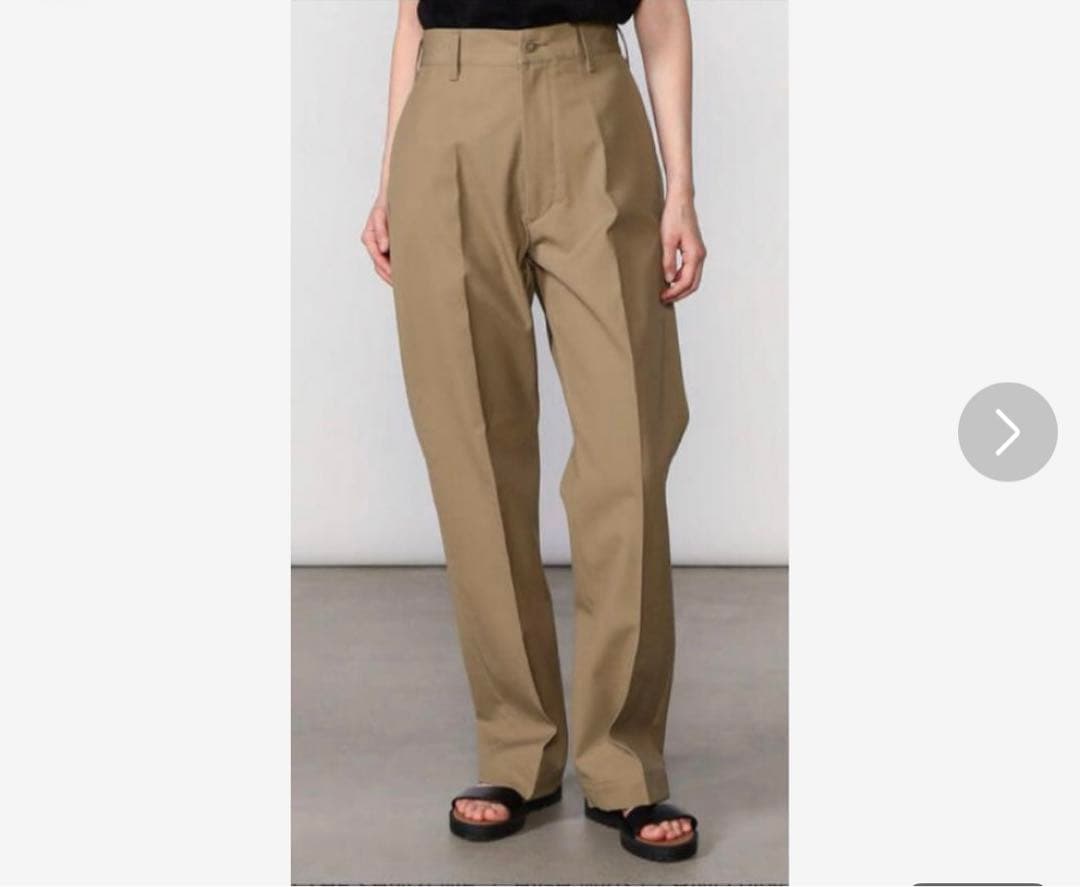 試着 定番SHINZONE シンゾーン ハイウエストチノパンツ ベージュ P0