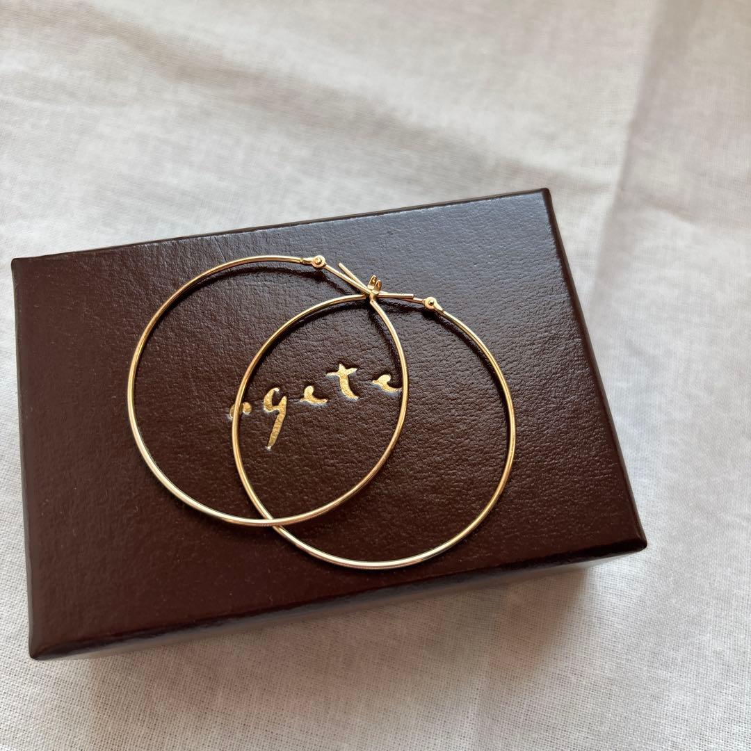 agete フープピアス 10k