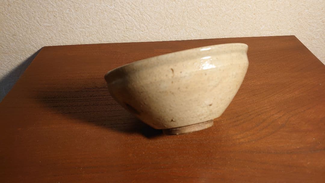 李朝　朝鮮陶器　唐津焼　京焼　白釉　抹茶碗　アンティーク抹茶碗　蔵出し　１客