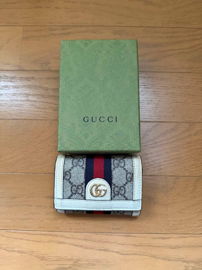 GUCCI オフィディア　二つ折り財布 GGパターン　箱付き