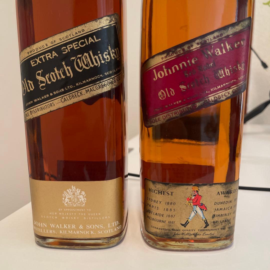 ジョニーウォーカー 特級　ブラック　レッド　70年代 白紋章　セット