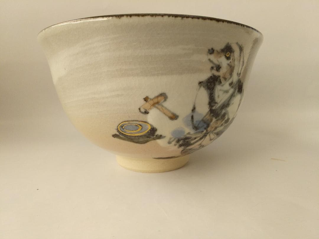 泉涌寺窯 山川敦司 作 宗旦狐絵 茶碗 共箱 茶道具 抹茶碗 新品 未使用