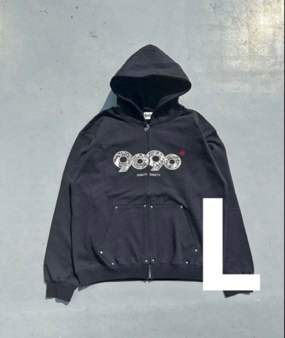 【即完】9090ジップパーカー　黒　L