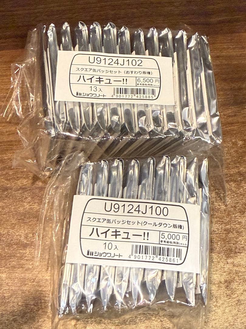 ハイキュー!!スクエア　缶バッジ　クールダウン　おすわり　2種セットコンプリート