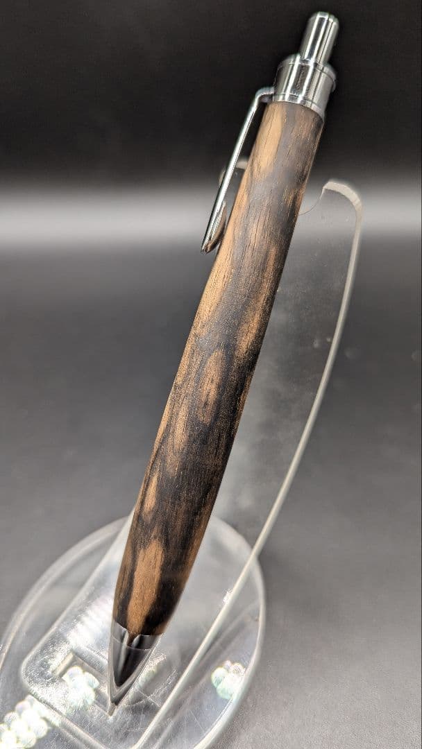455ペン工房翌檜　極上　黒柿　孔雀杢　木軸シャーペン　ボールペン