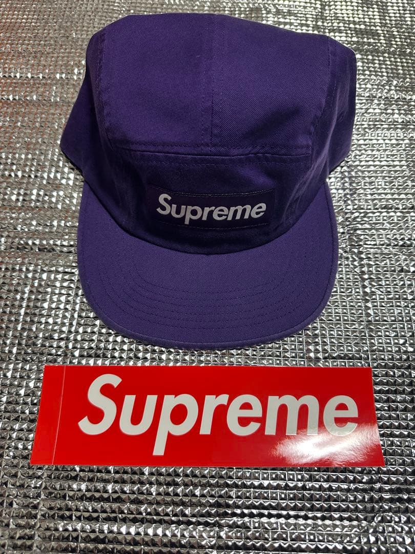 supreme washed chino twill camp cap 紫