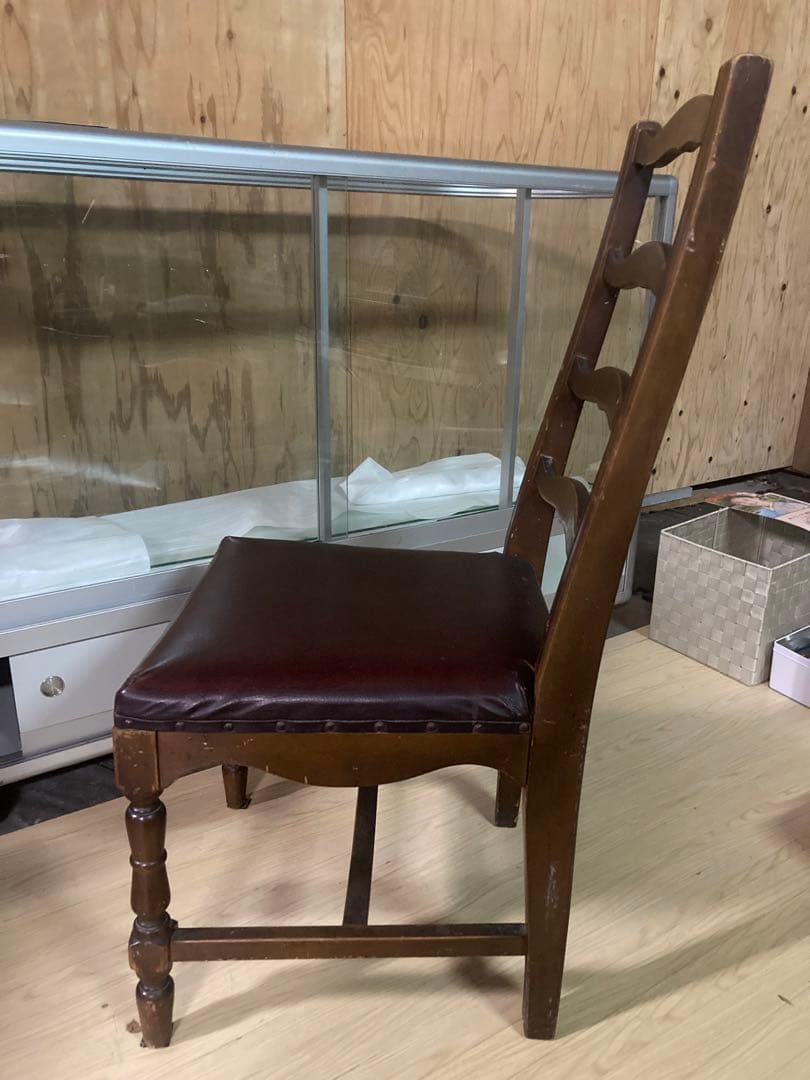 か*き様 木製ダイニングチェア ラダー背もたれ　ビンテージ　梱包発送たのめる便で