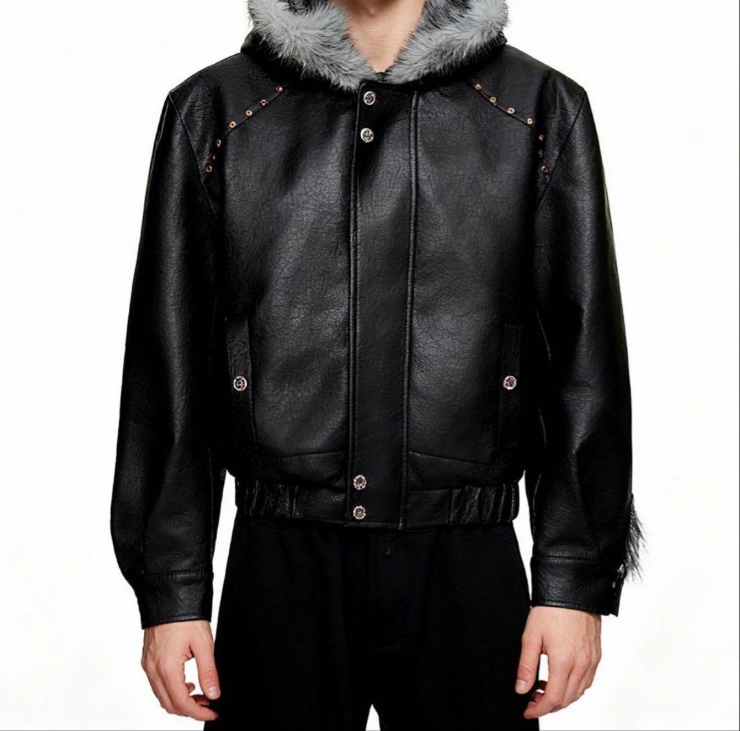 C*t様 正規店購入ArguE CulturEフード付き ファー切替 レザージャ