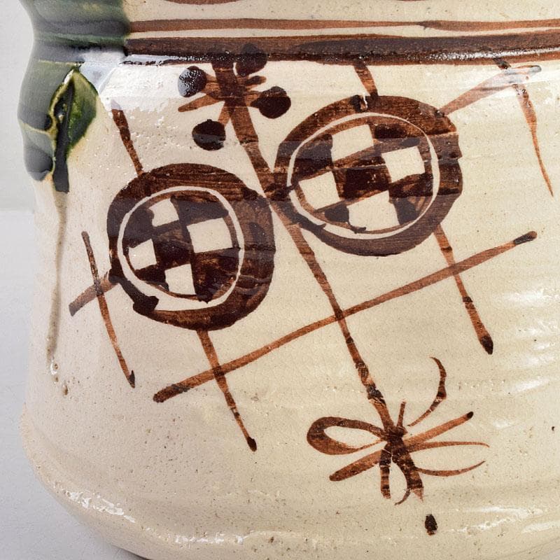 茶道具　人間国宝　荒川豊蔵作　織部　水指　共箱　M　R9156B