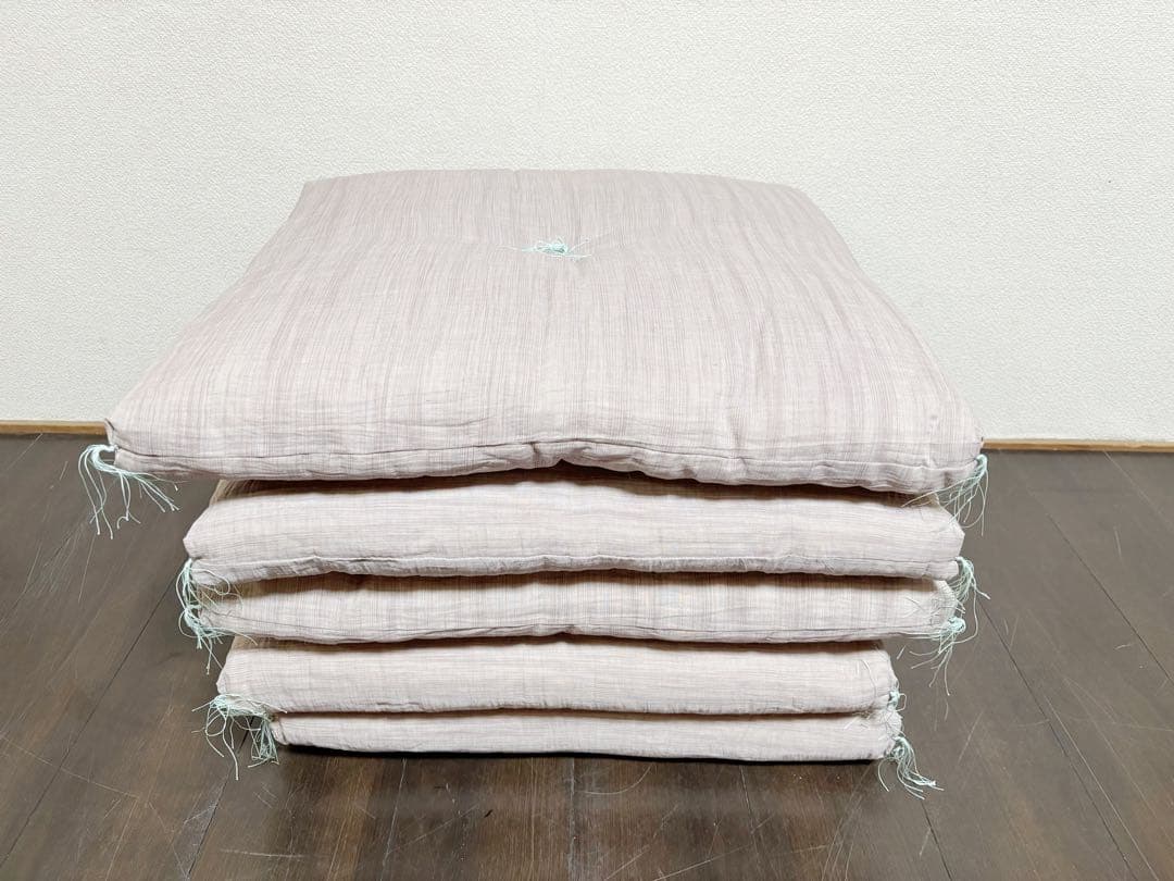 未使用 茶道具 手作り 座布団5客 銘仙判55cm×59cm 敷物 茶席 紙箱