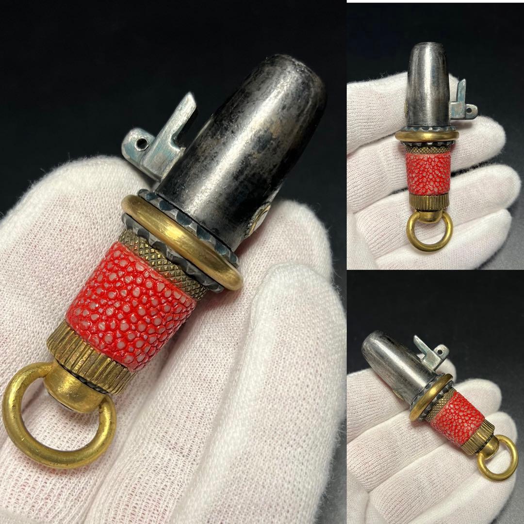 ◎江戸時代 本鮫皮十手型根付鉄地根付 腰提げ物◎古美術骨董武具◎古道具 庵々