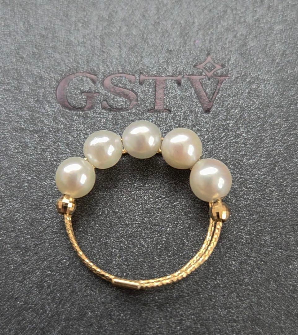 GSTV　K18YG越物アコヤ真珠フリーリング